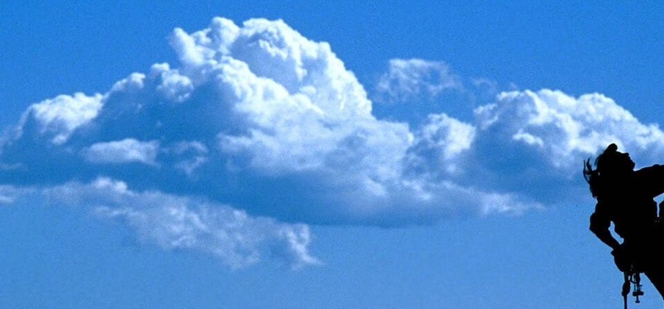 mountain climbing - clouds