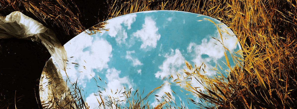 Mirror in the grass