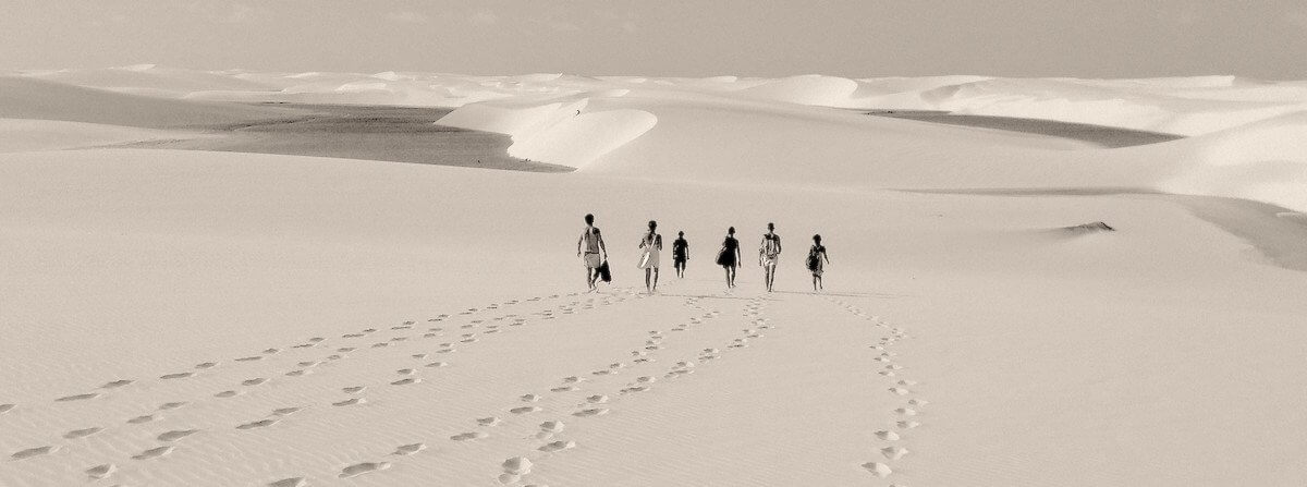 Walking in desert