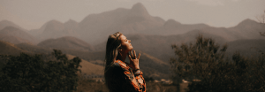 woman in the mountains